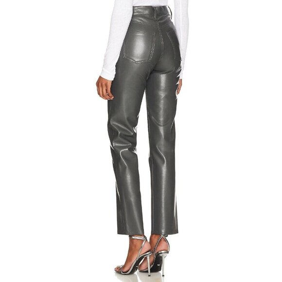 AGOLDE Recycled Leather 90's Pinch Waist Marker Gray NWT $348 Size 29 - Picture 3 of 9